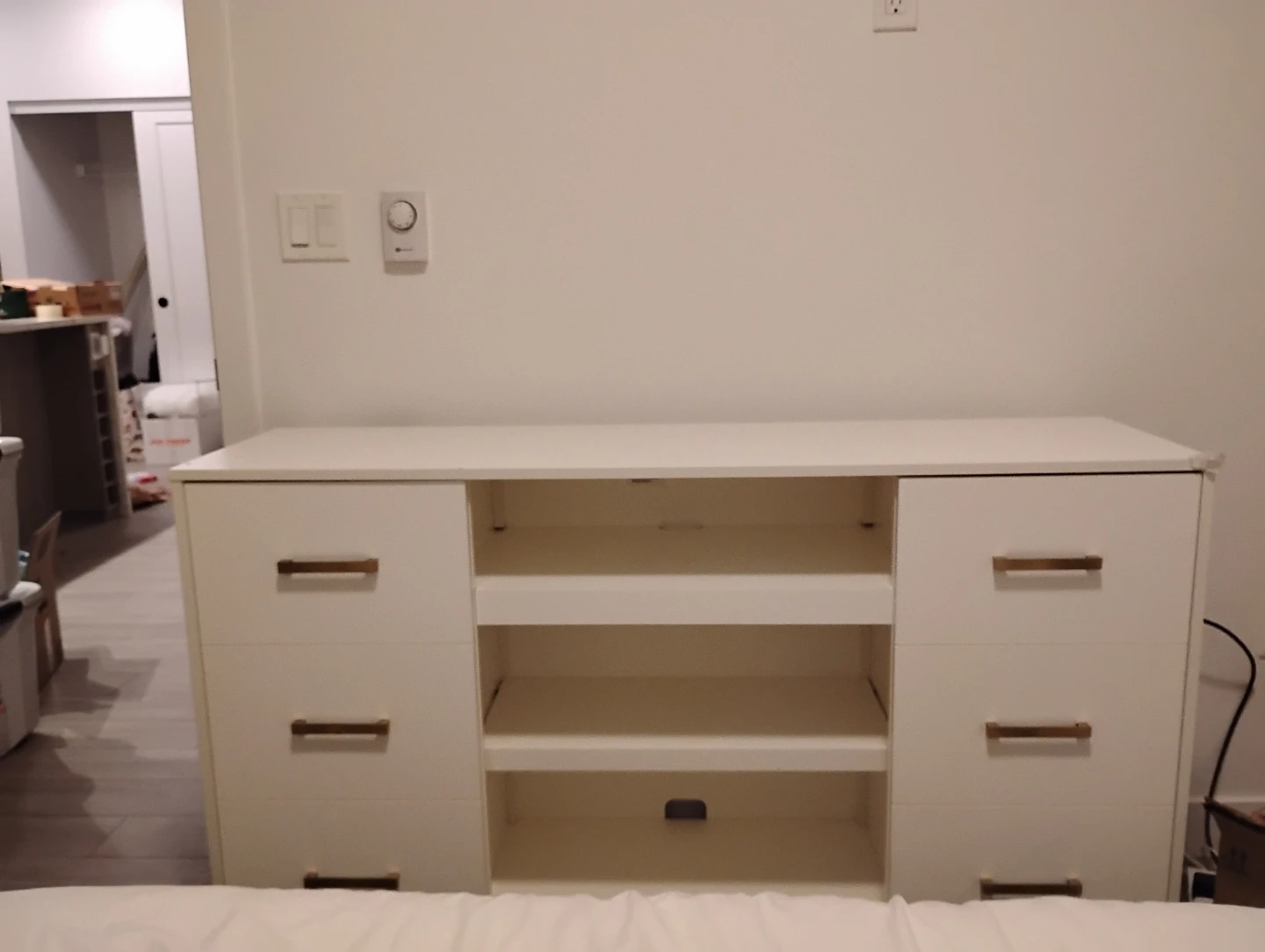 White TV Stand with Storage