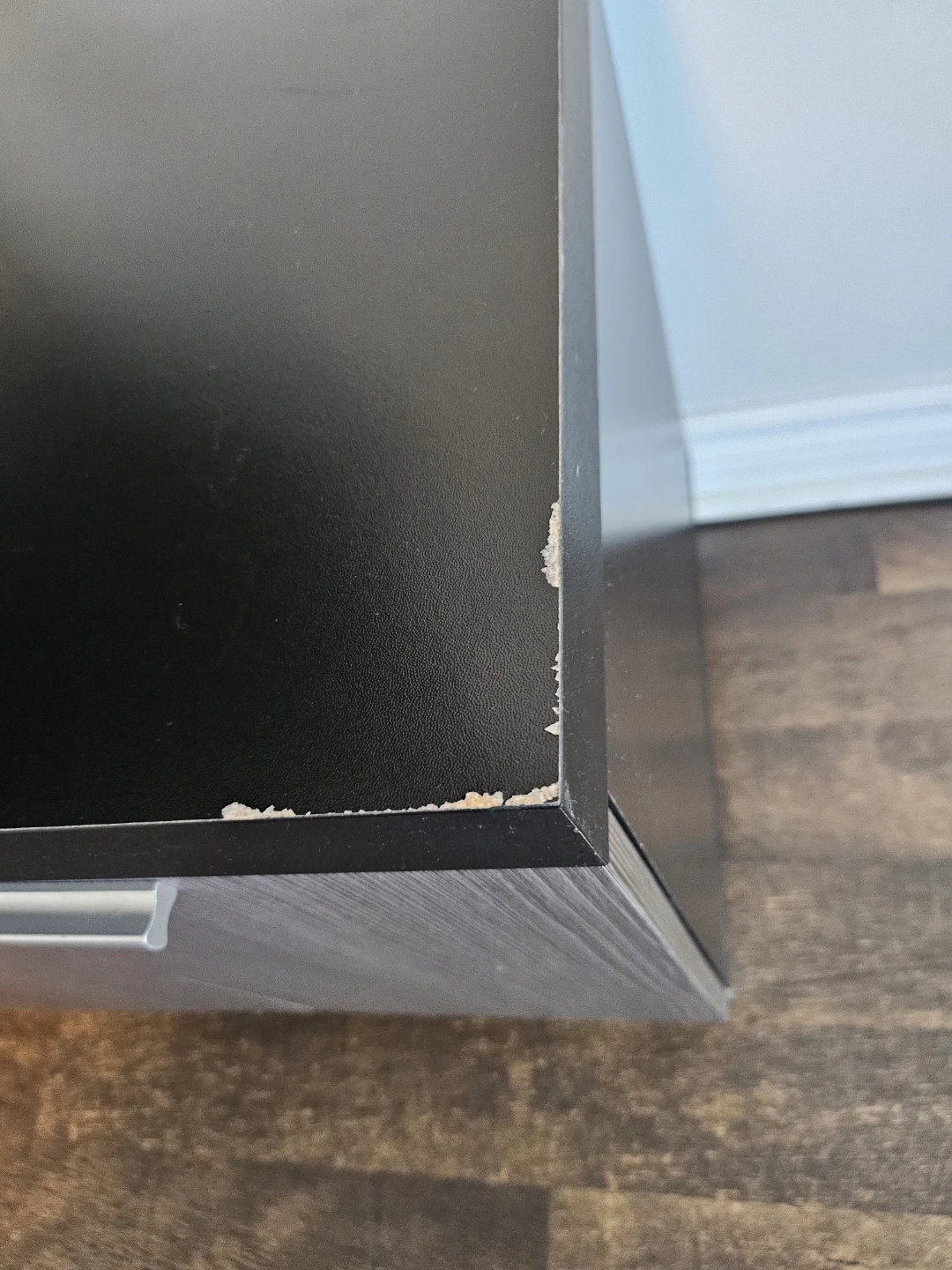 TV Stand with Storage - Black and Wood Grain Finish - photo 4