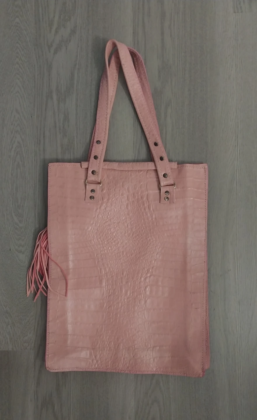 Pink Leather Tote Bag - photo 2