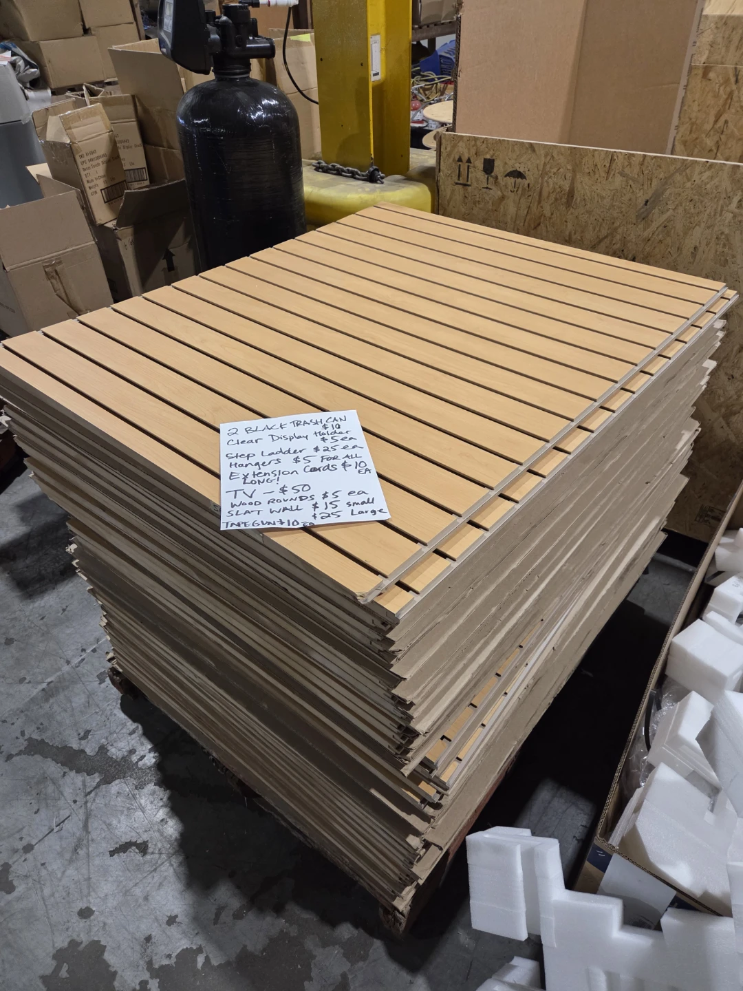 Large slatwall panels