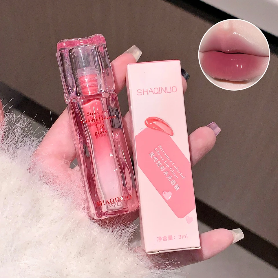 SHAQINUO Streamer Colorful Glossy Lip Glaze - 01 White Peach