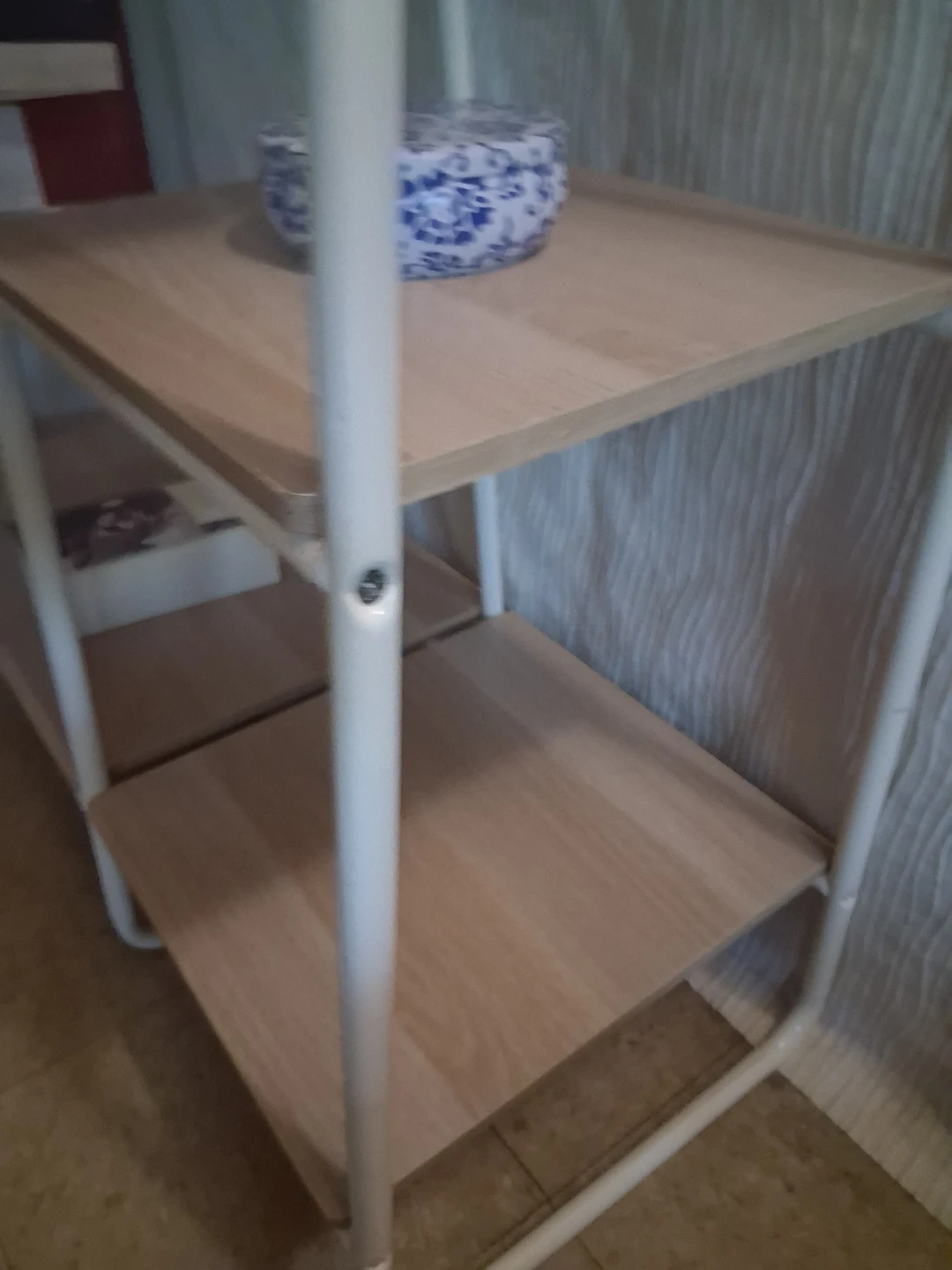 White Metal Garment Rack with Shelves - photo 3