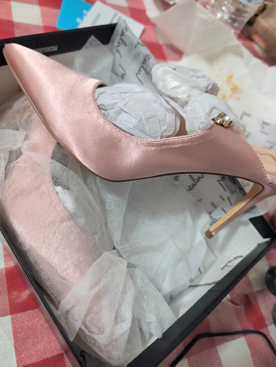 Lulus Pink Satin Mules Heels size 10 high heels