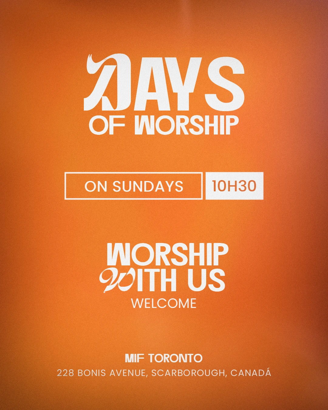 MIF Toronto Days of Worship Event Poster - photo 2