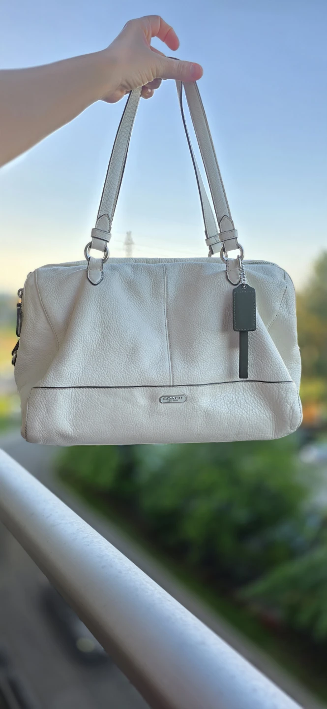 Coach Leather Satchel Bag - Off White