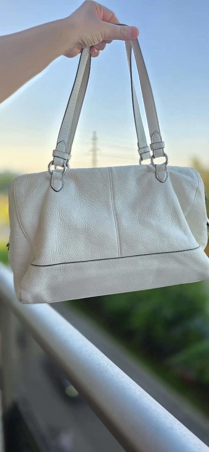Coach Leather Satchel Bag - Off White - photo 2
