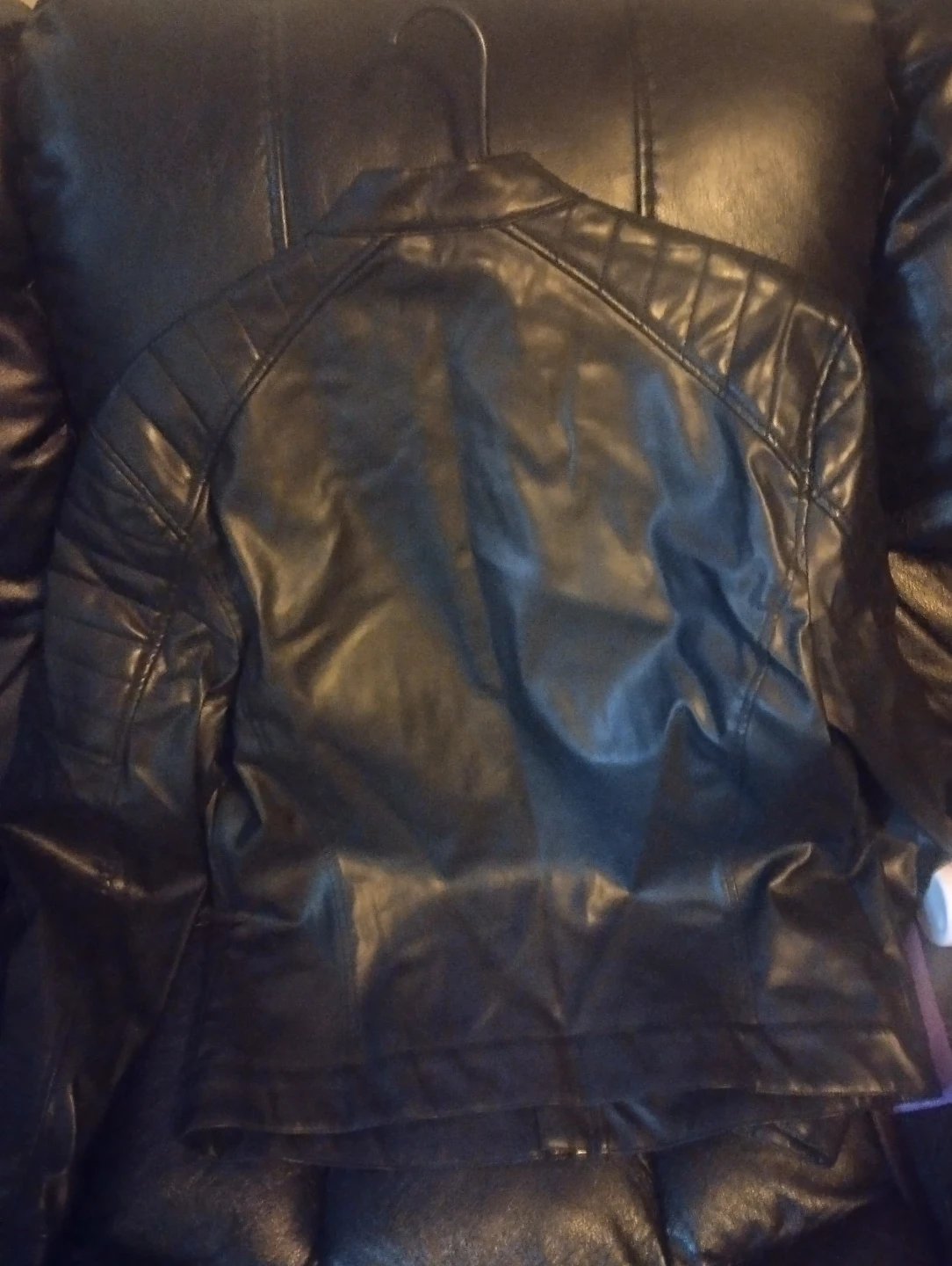 H&M Black Faux Leather Biker Jacket - photo 4