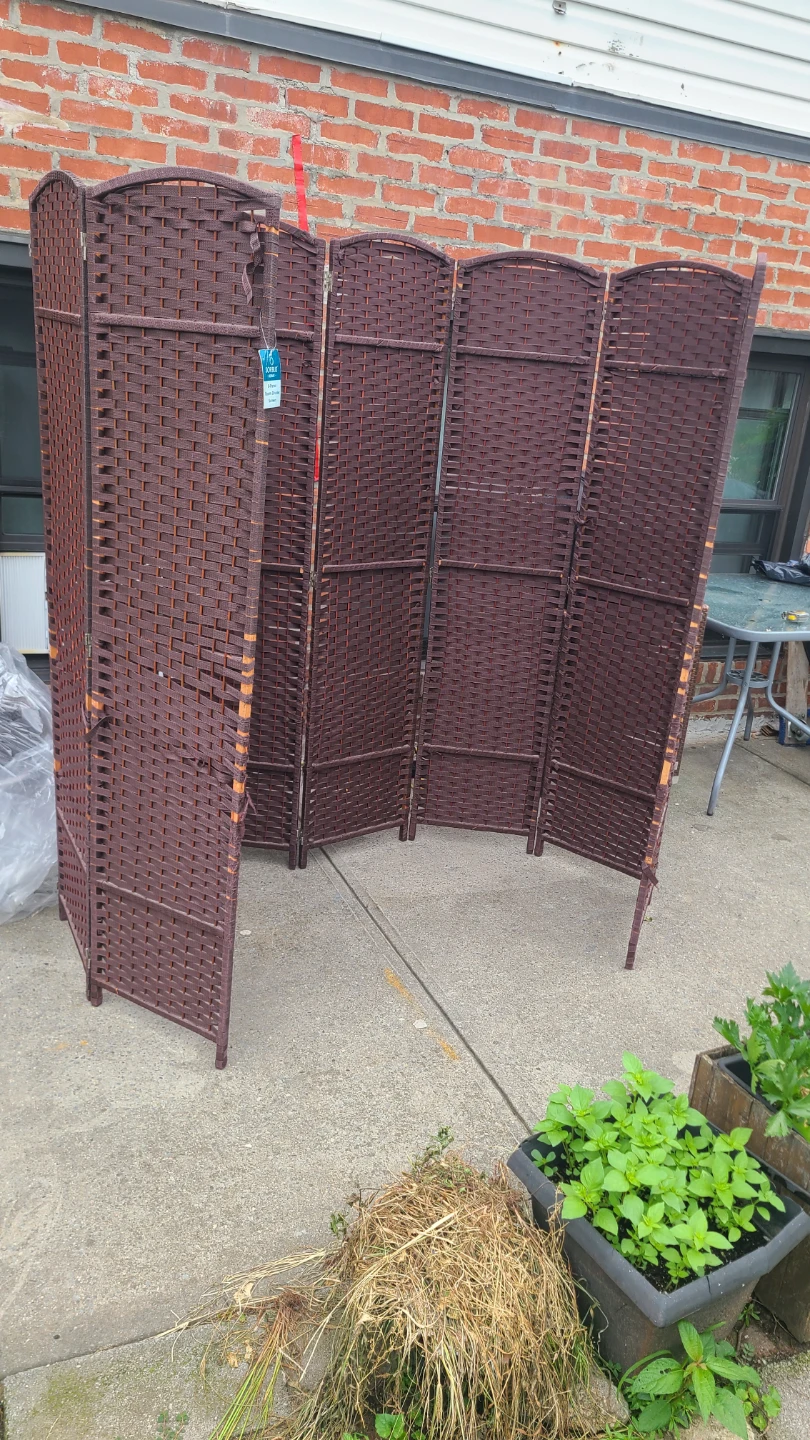 8 Panel Wicker Room Divider Screen - photo 3