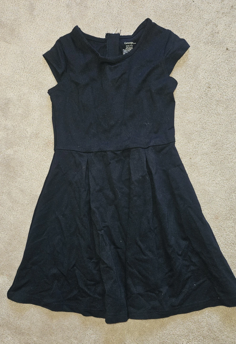 George Girls Black Dress M (7-8)