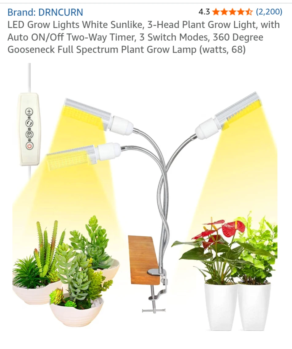 DRNCURN 3-Head LED Grow Light - photo 2