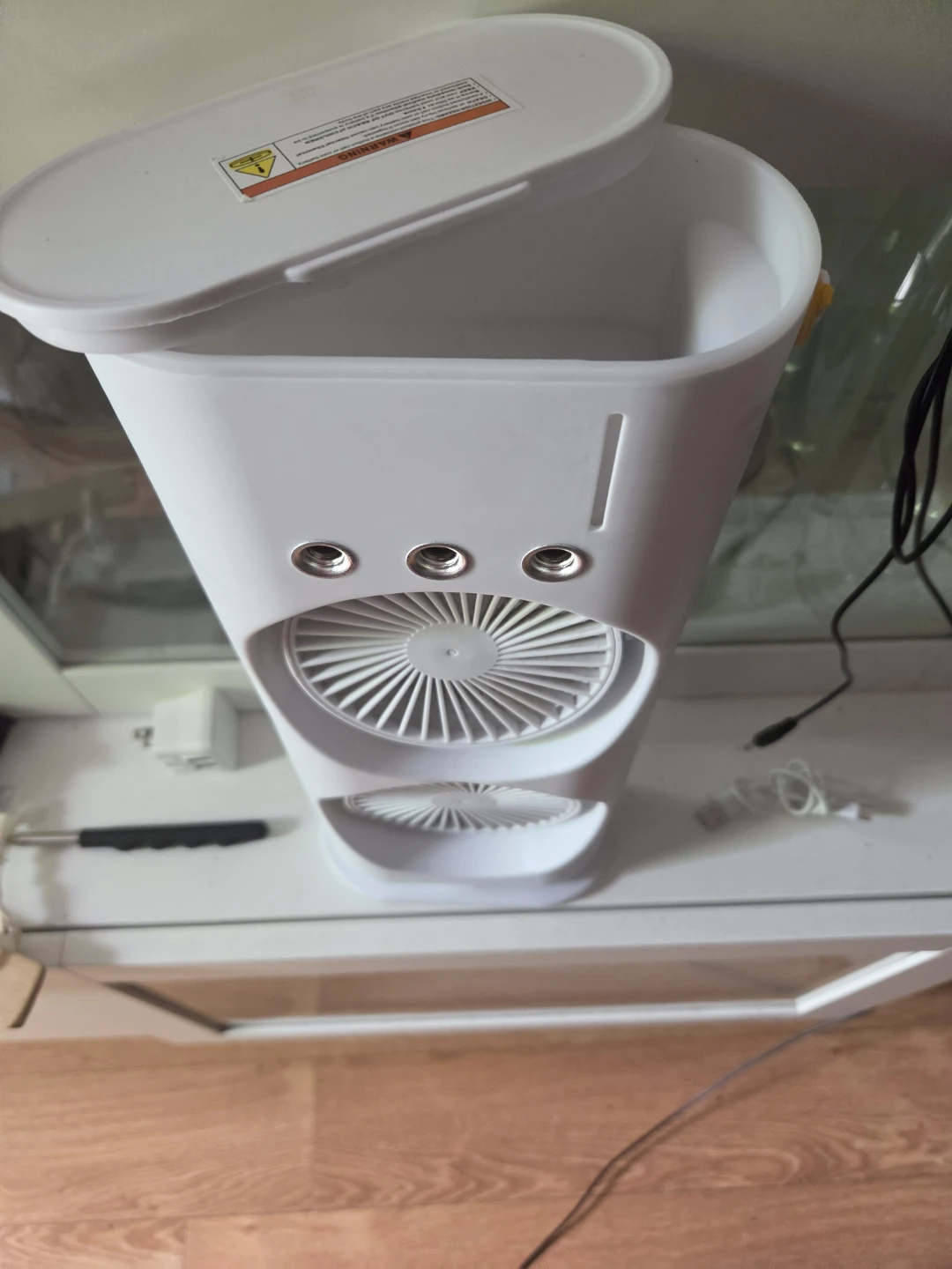White Portable double Air Cooler Fan with Dehumidifier - photo 3