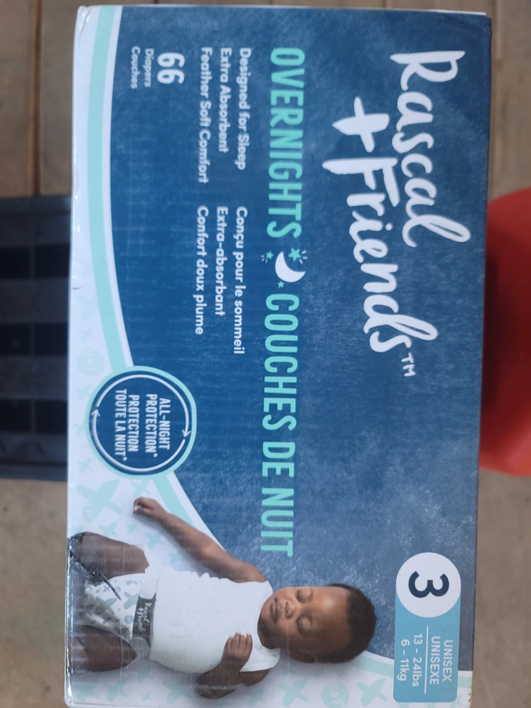 Rascal + Friends Overnight Diapers Size 3 - 66 Count
