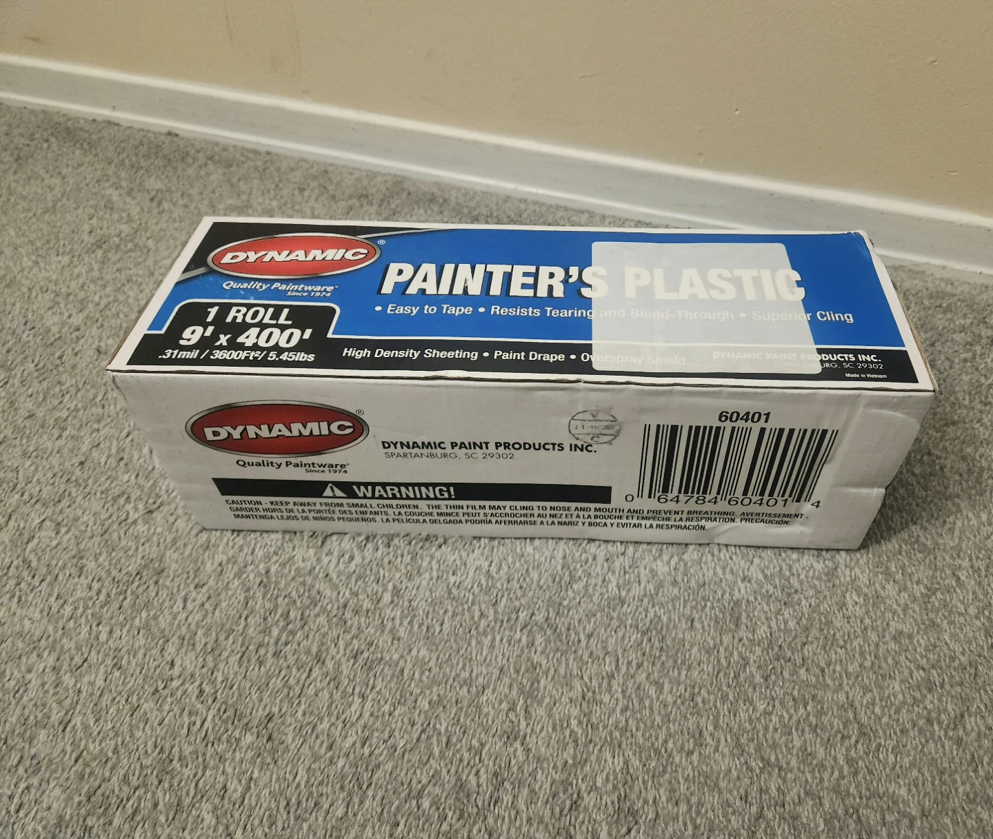 Dynamic Painter's Plastic box of sheeting and Tape - 9' x 400' - photo 2