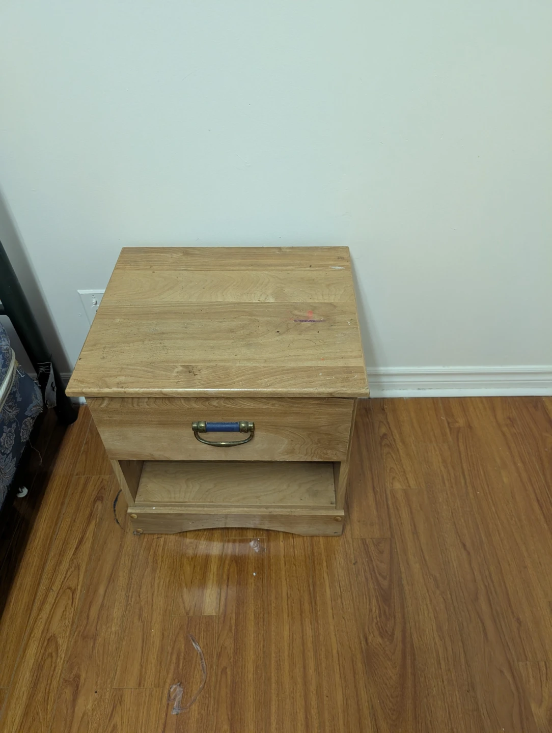 2Wooden Nightstand with Drawer and mirror  all $70 - photo 2