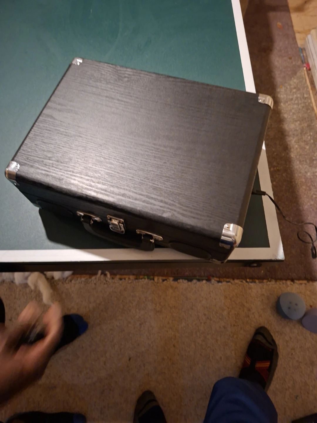 Vinyl Music On Portable Record Player