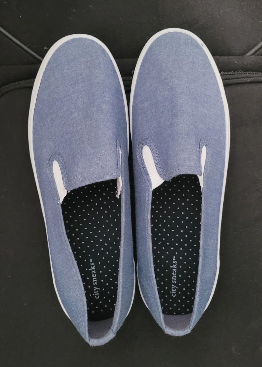 City Sneaks Blue Canvas Slip-On Shoes