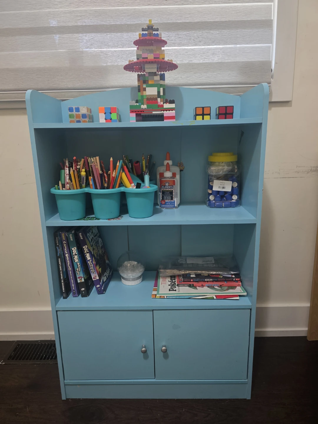 Bookshelf with Storage Cabinet, Bookcase with Door