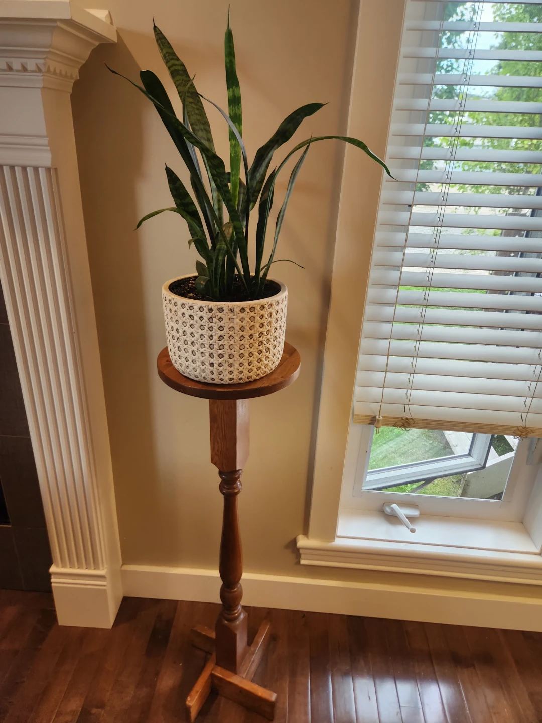 Antique solid wood Pedestal Plant OR sculpture  Stand