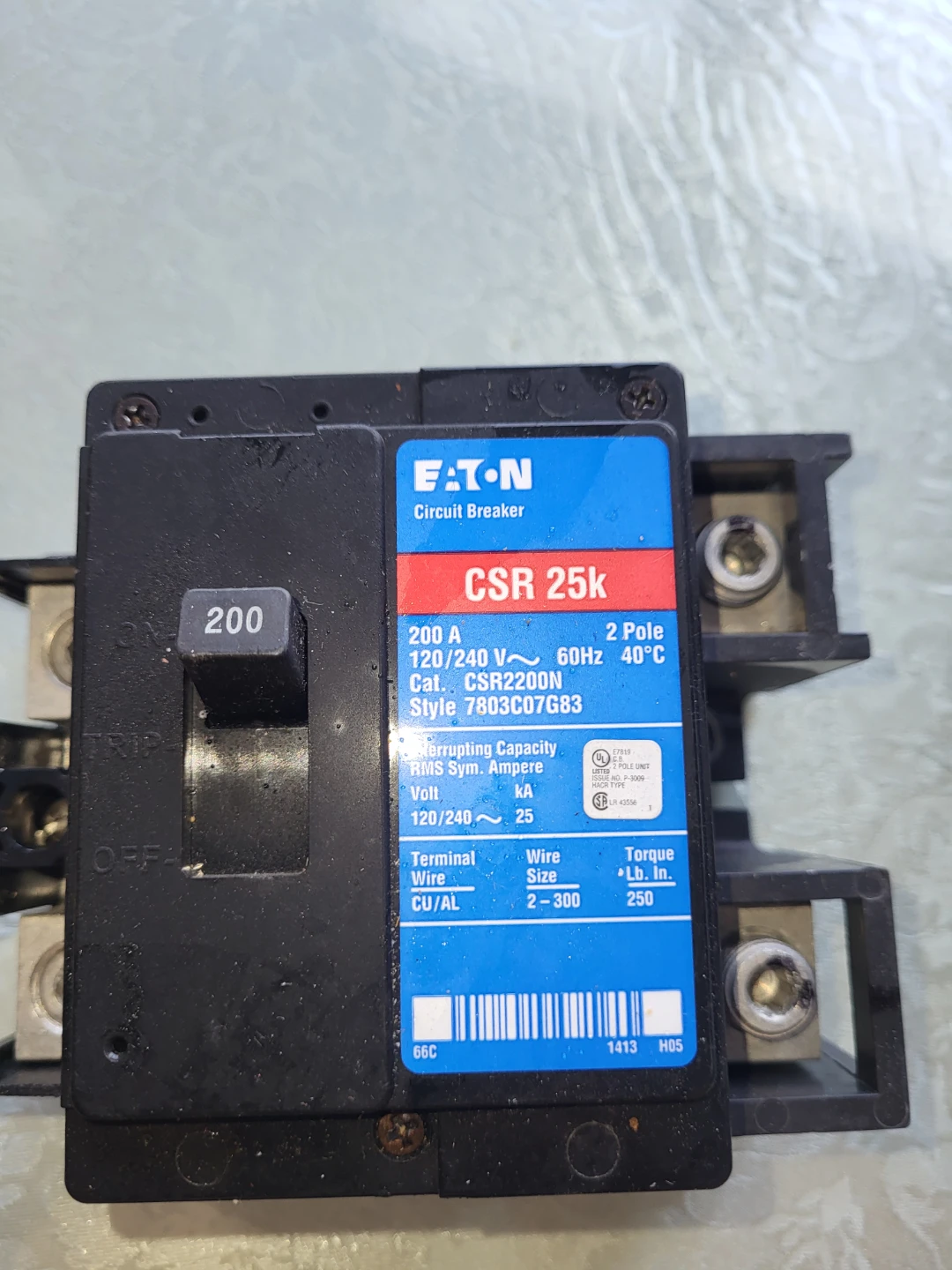 Eaton CSR 25k 200 Amp Circuit Breaker