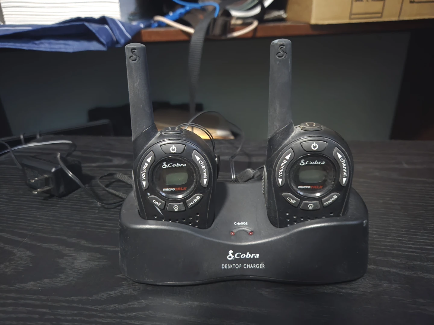Cobra microTALK Walkie Talkies with Desktop Charger