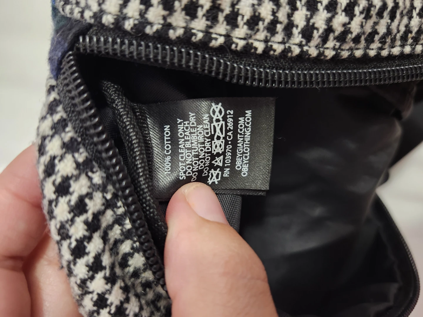 OBEY Plaid & Houndstooth Patchwork Fanny Pack - photo 3