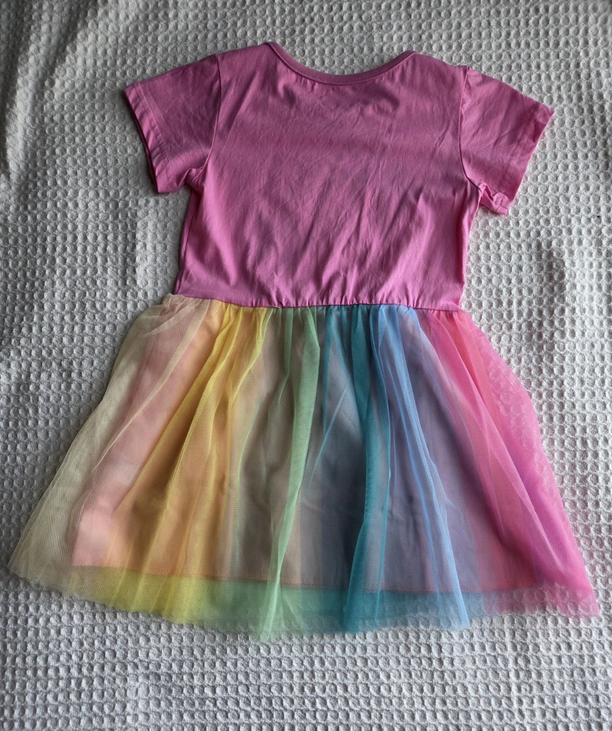Rainbow Tulle Girls Dress Size 5Y Pink Butterfly Casual Party - photo 3