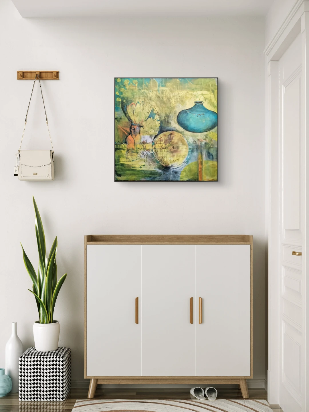 Abstract Native American and Pot Wall Art - photo 3