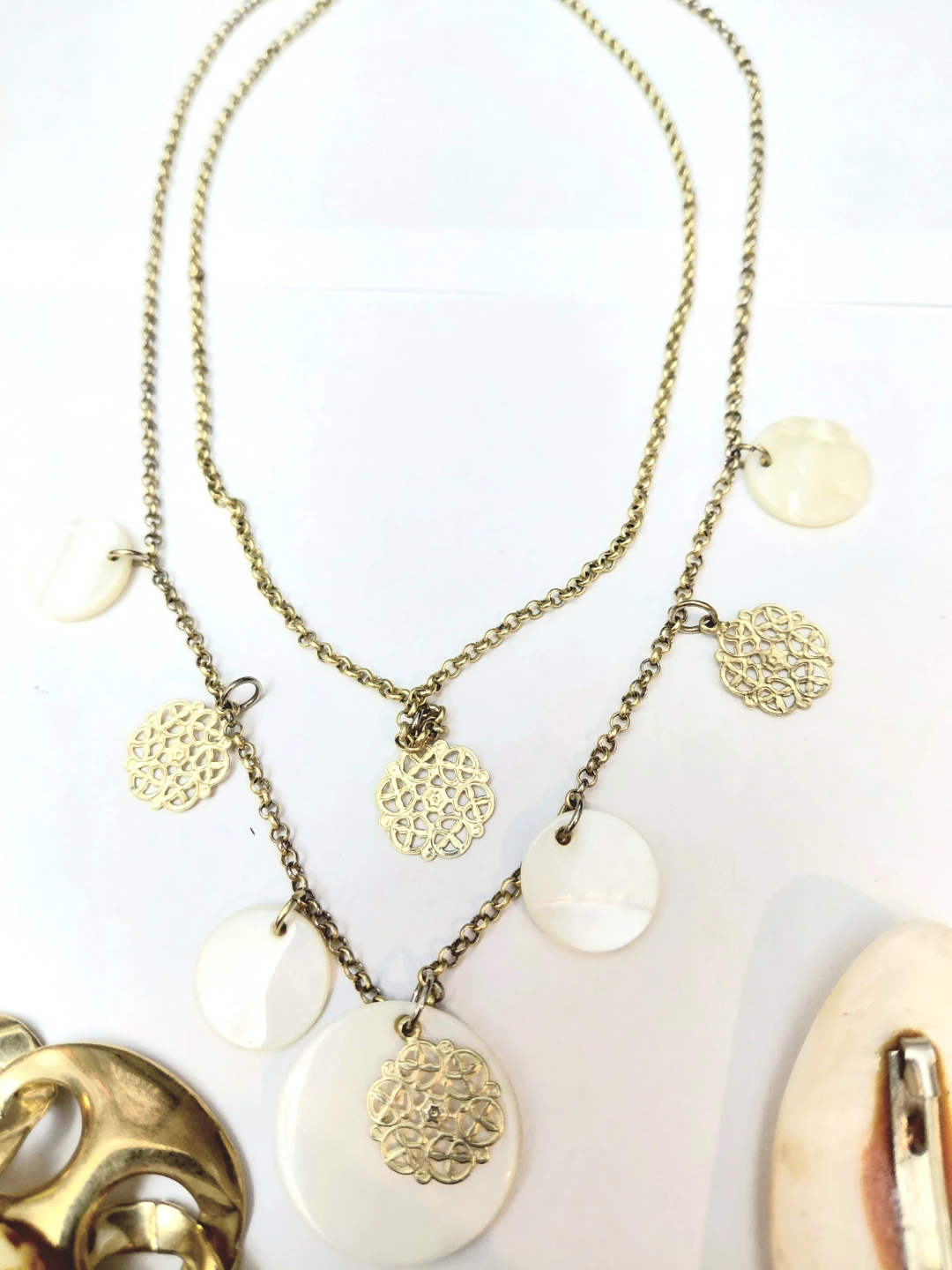 JNY Layered Necklace and Bracelet Set with Shell Details - photo 4