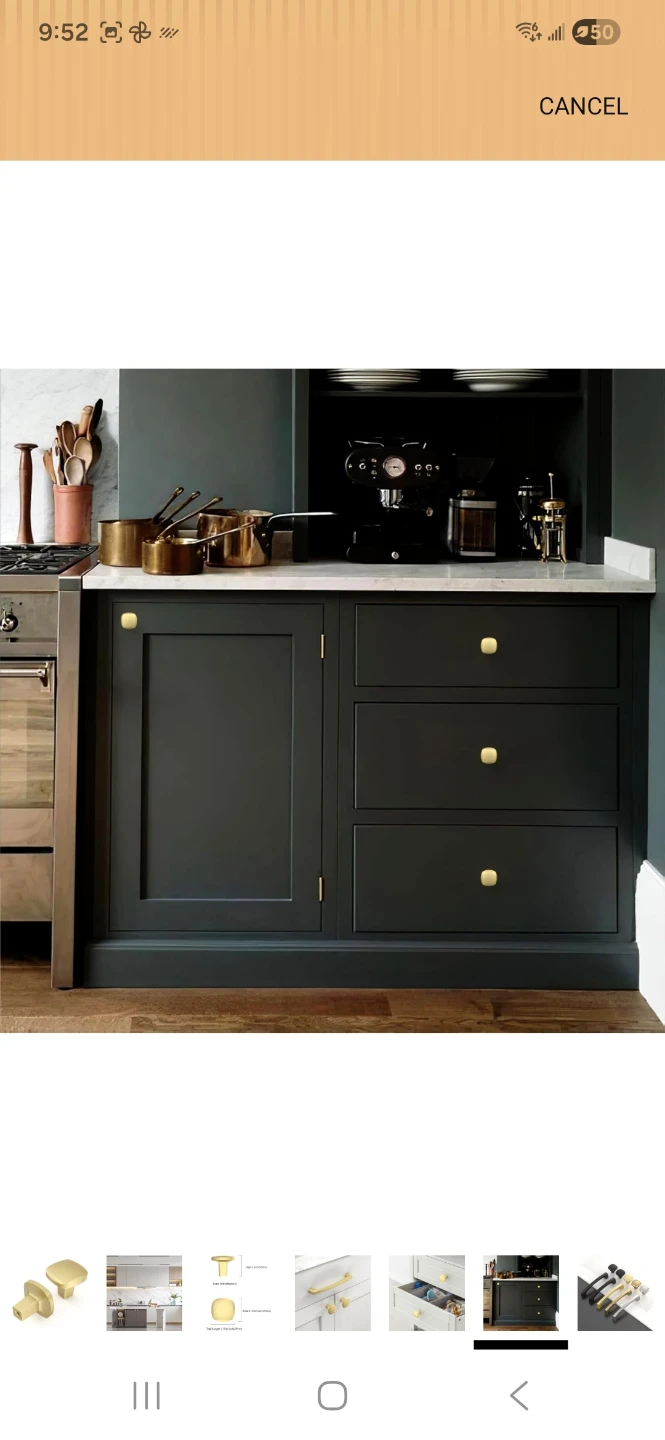 Brass Square Cabinet Knobs