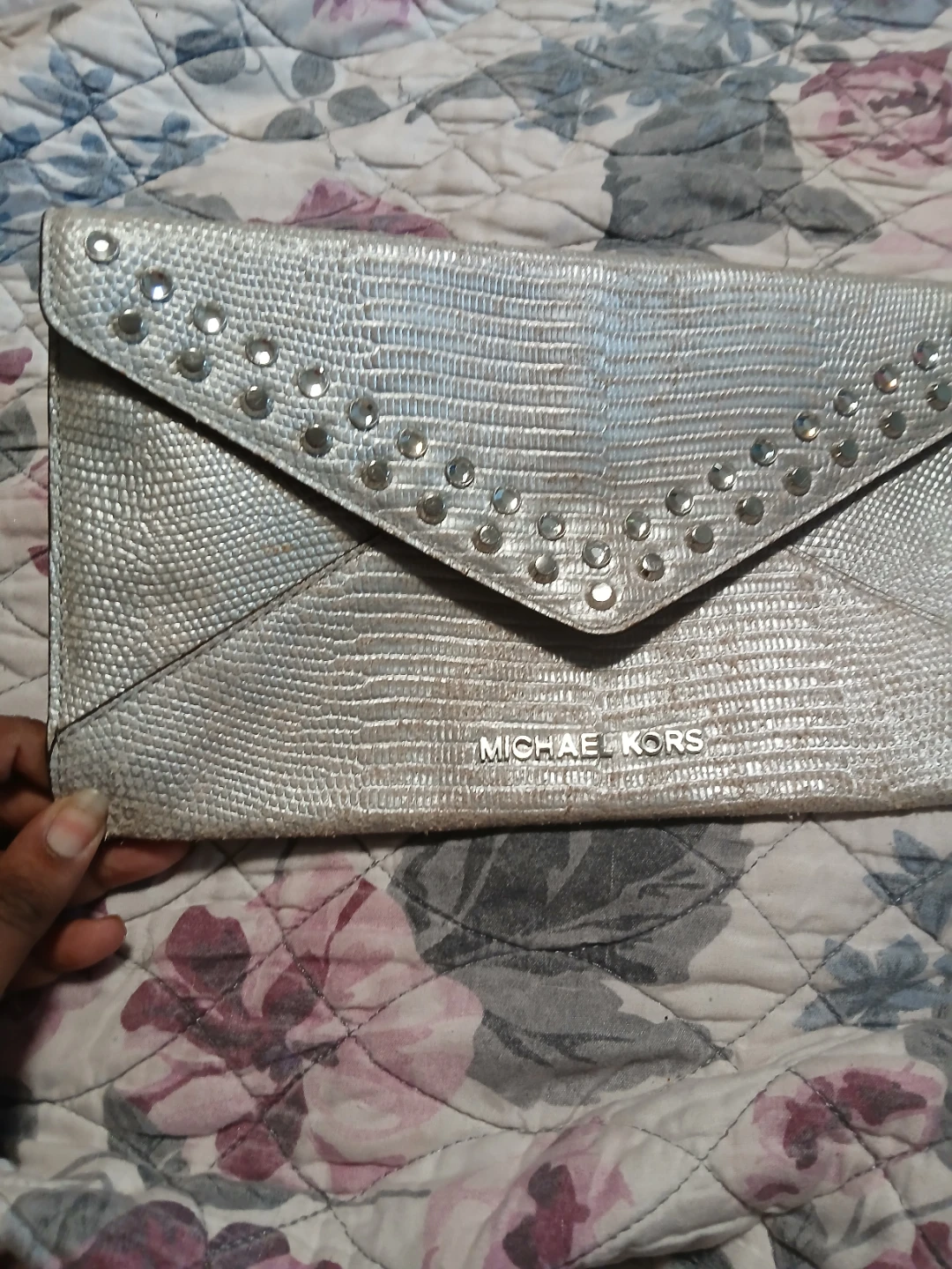 Michael Kors Silver Clutch Wallet