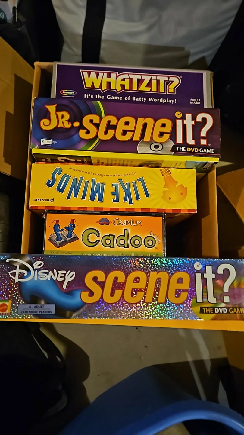 Assorted DVD Board Games: Cranium Cadoo, Scene It?, Whatzit?