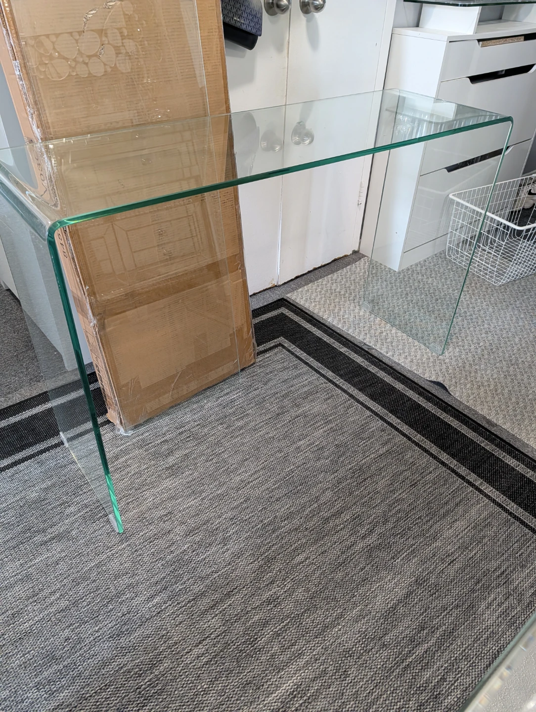 Curved Glass Console Table