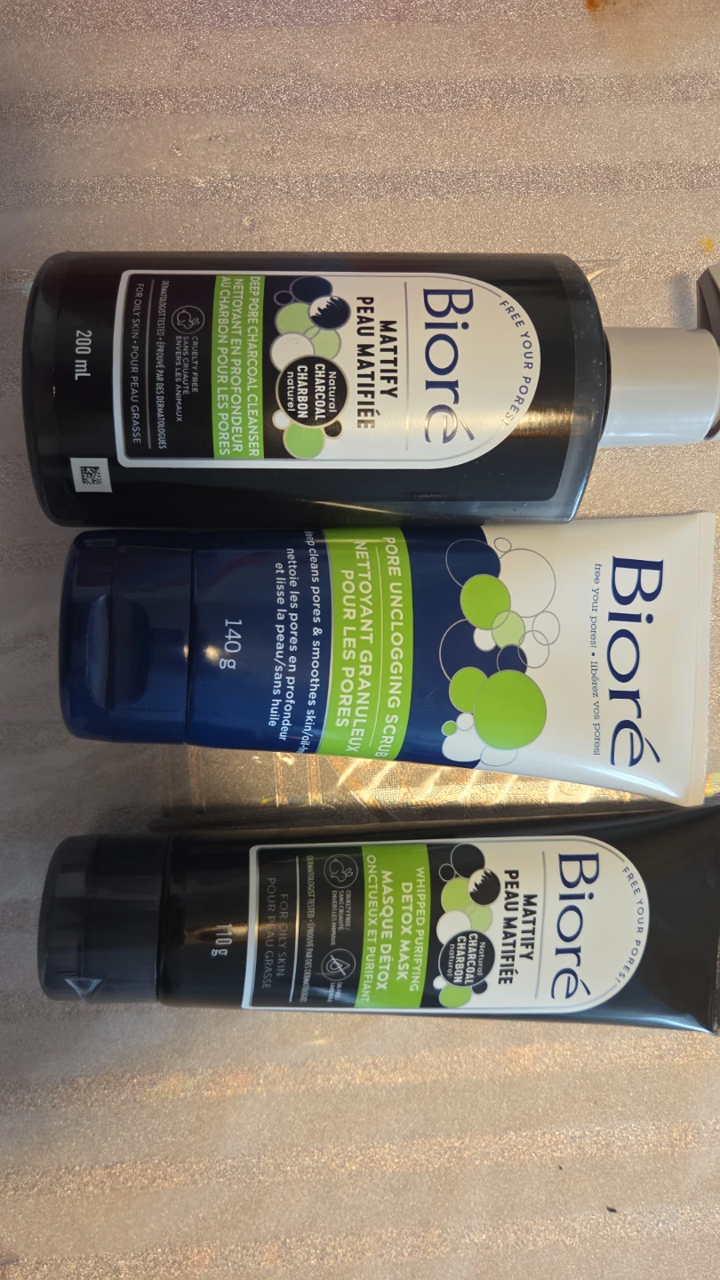 Biore Skincare Lot - Pore Unclogging Scrub, Detox Mask, Cleanser - photo 2