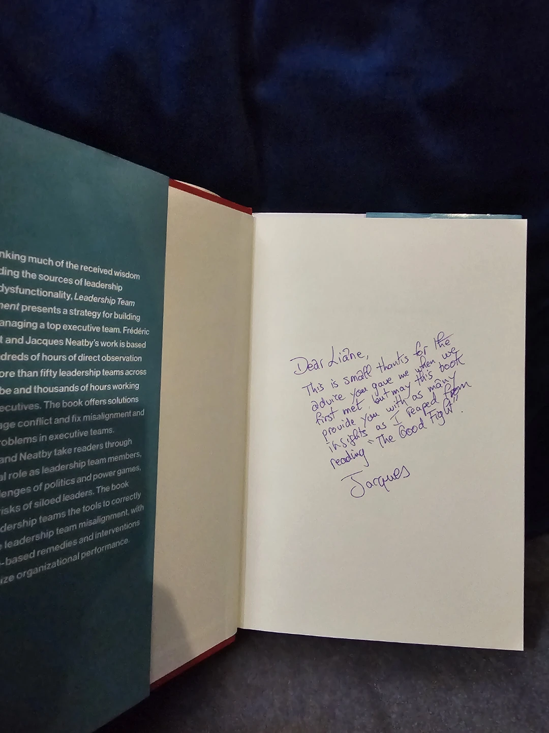 Leadership Team Alignment Hardcover Signed Author Jacques Neatby - photo 2