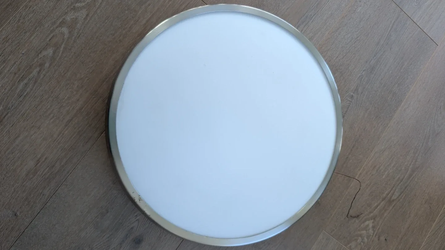 Round Ceiling Light Fixture with Silver Trim