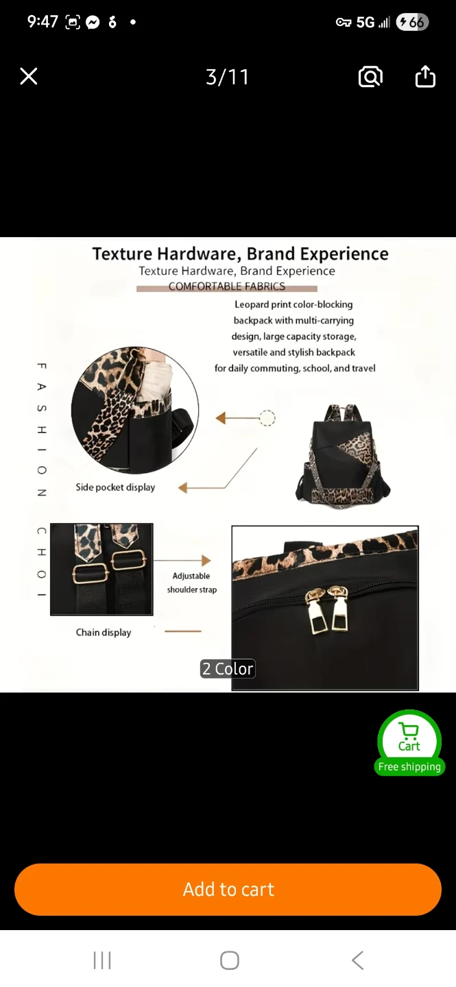 Women's Brown Leopard Print Backpack - photo 3