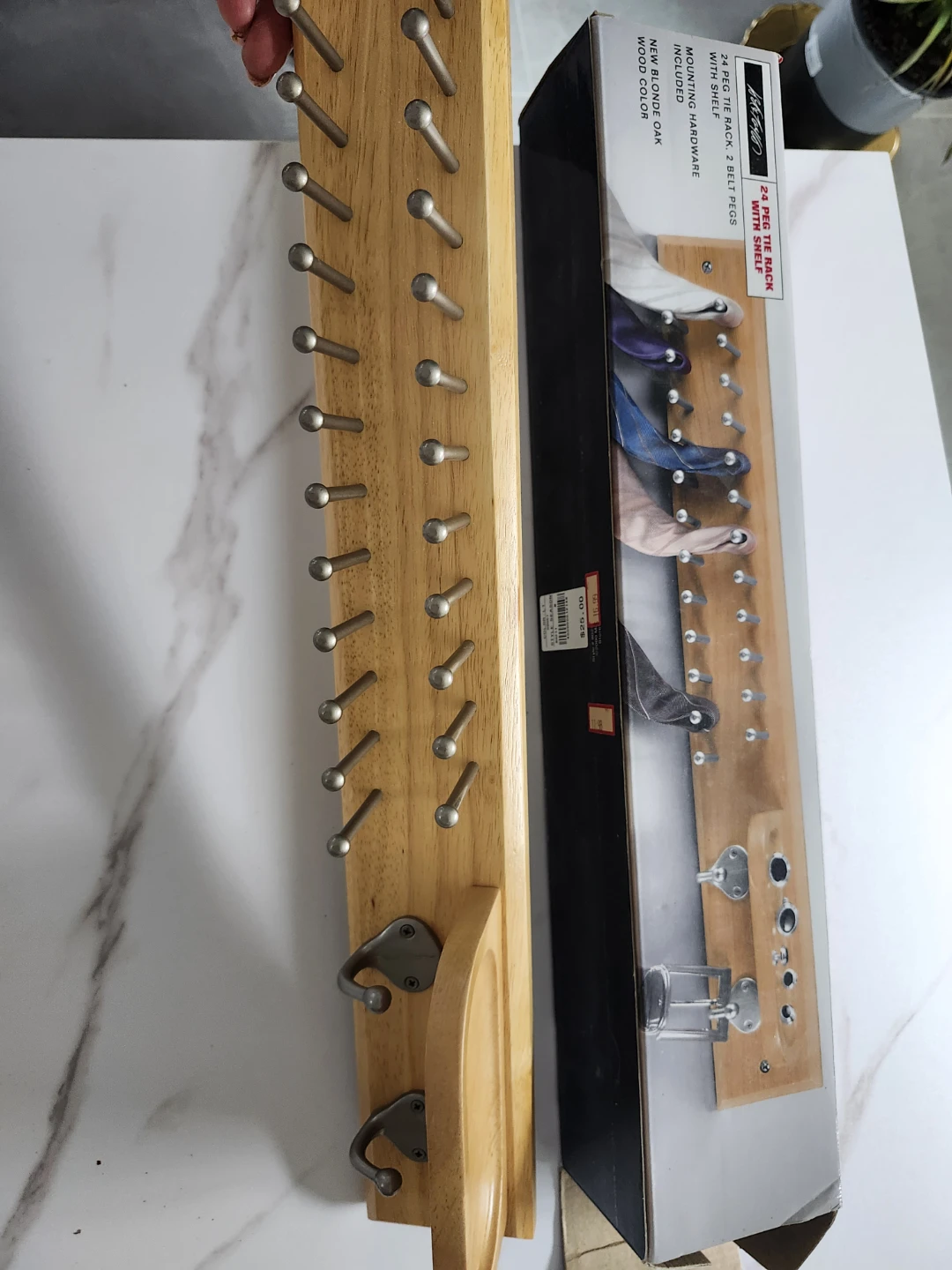 Honeycando 24-Peg Tie Rack with Shelf - photo 2