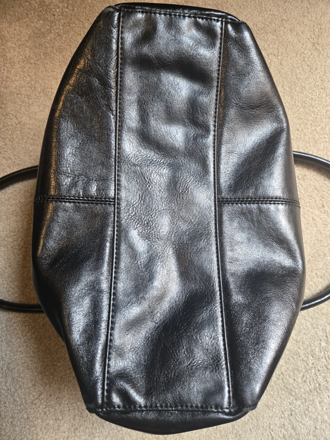 Black Leather Handbag genuine leather. - photo 3