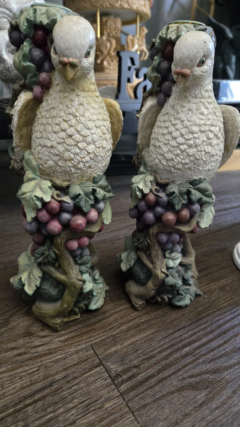Pair of Decorative Bird Candle Holders
