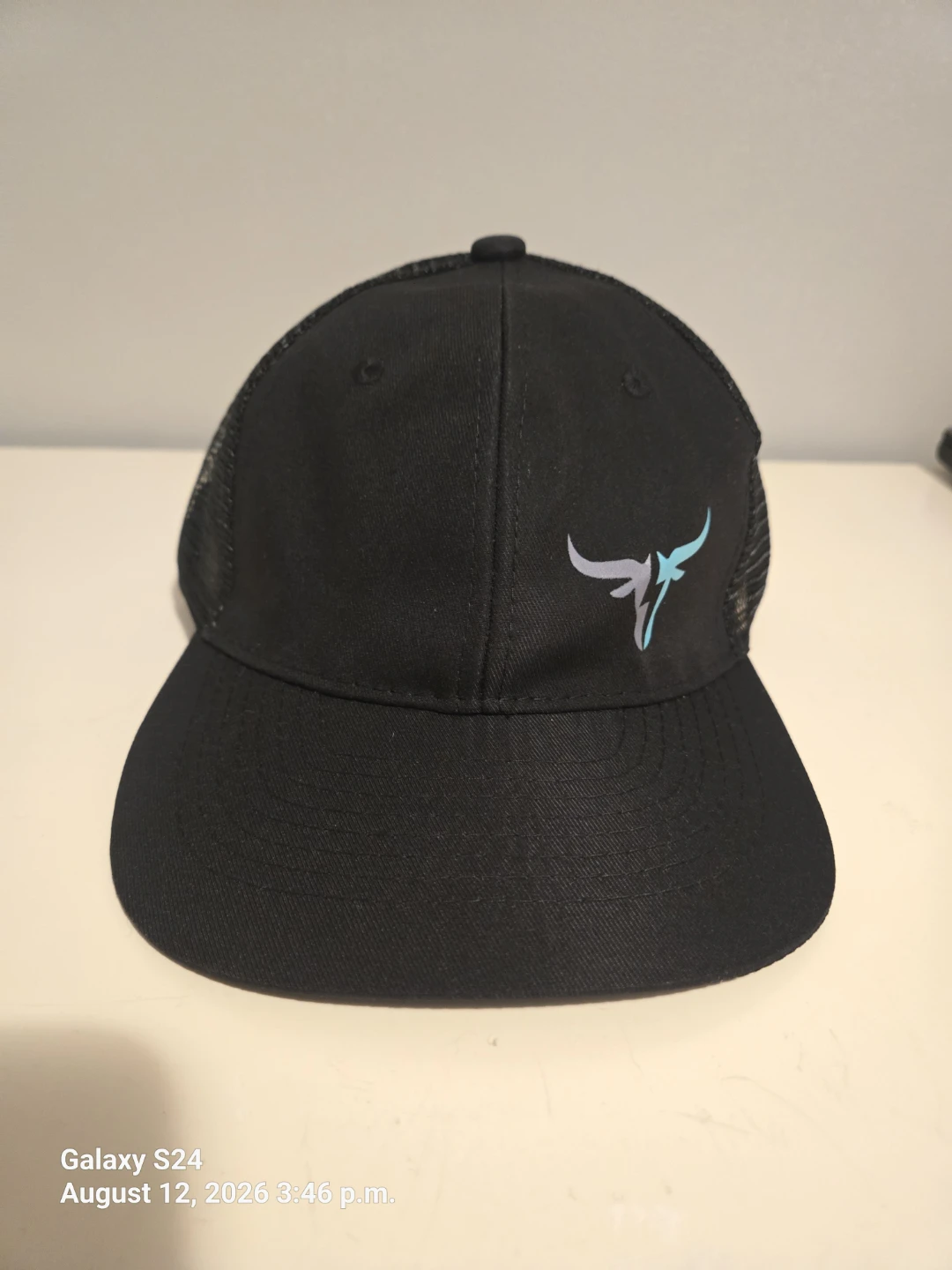Black Trucker Hat with Bull Logo - photo 2