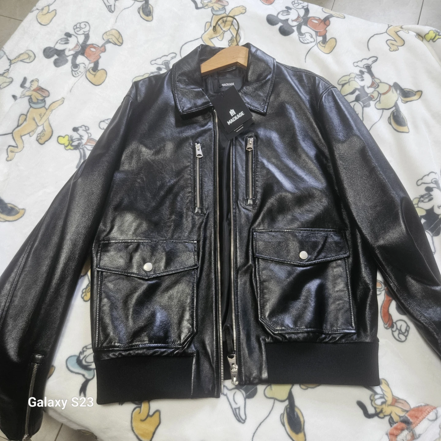 MACKAGE Black Leather Bomber Jacket - photo 3