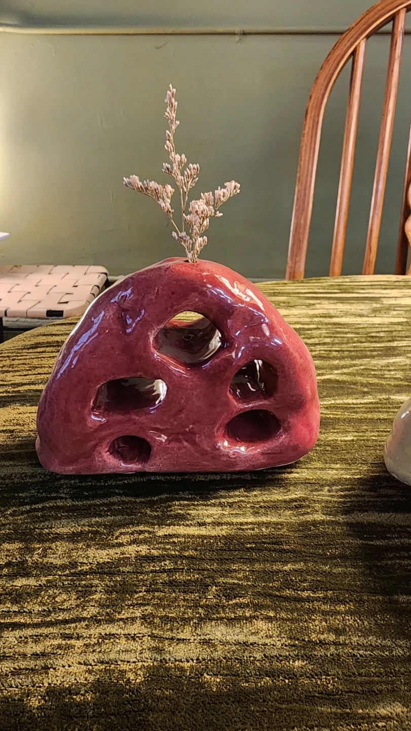 Handmade Ceramic Vase for incense or flower cutouts