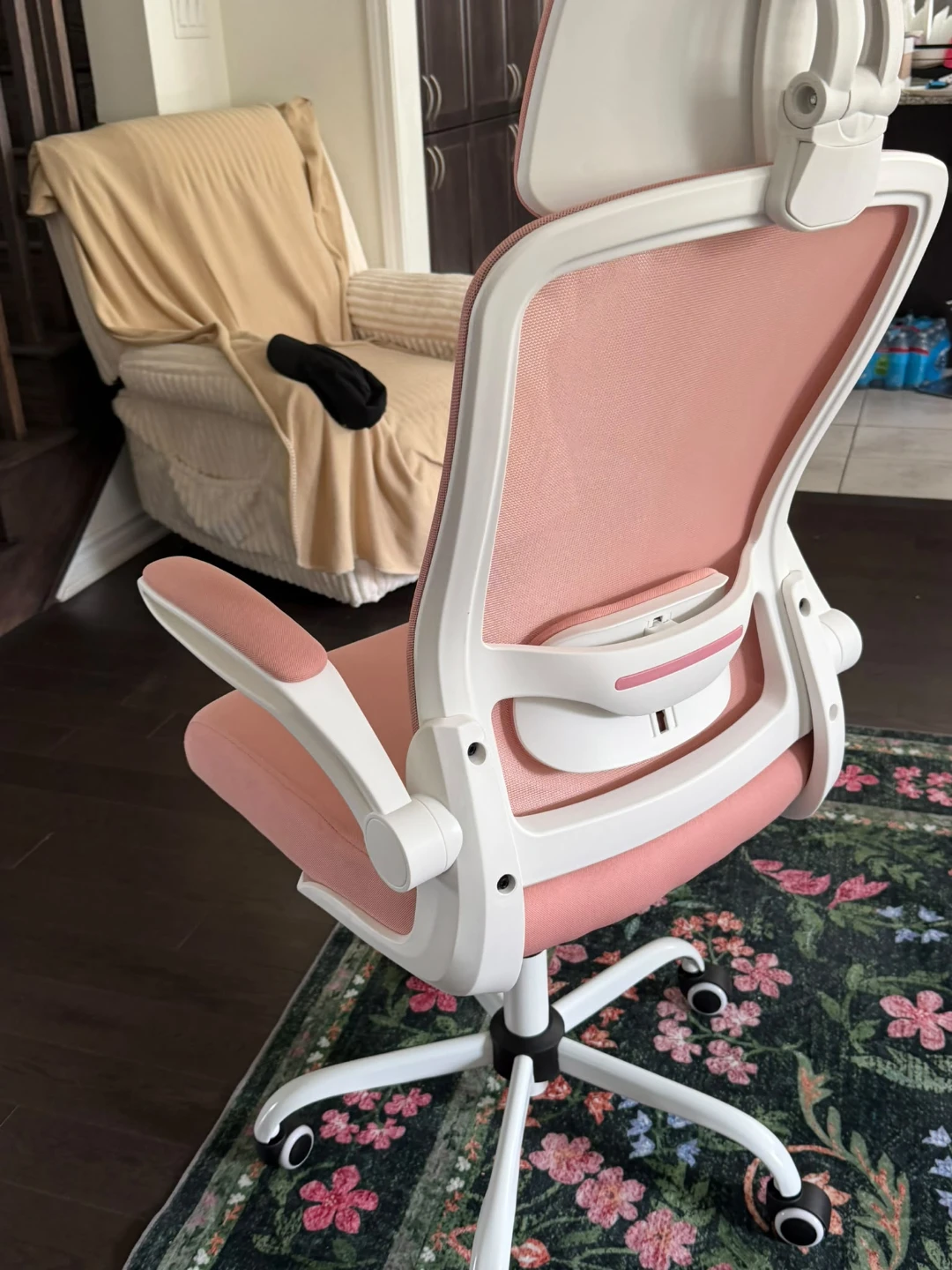 Pink Ergonomic Office Chair with Headrest - photo 4