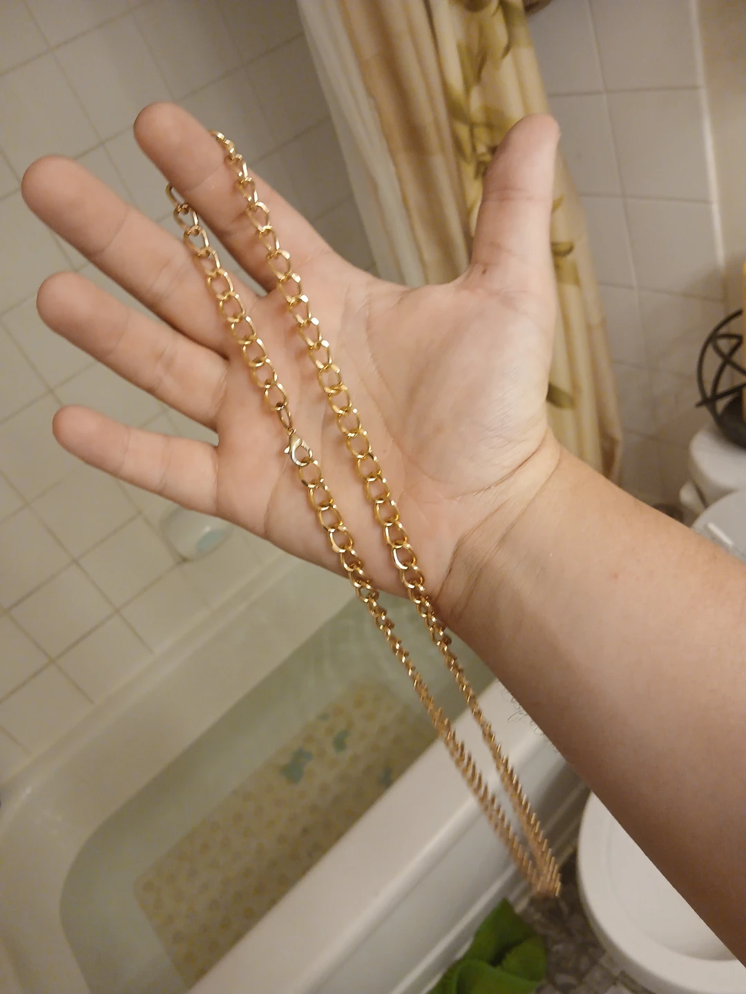 Gold coloured chain necklace - photo 2
