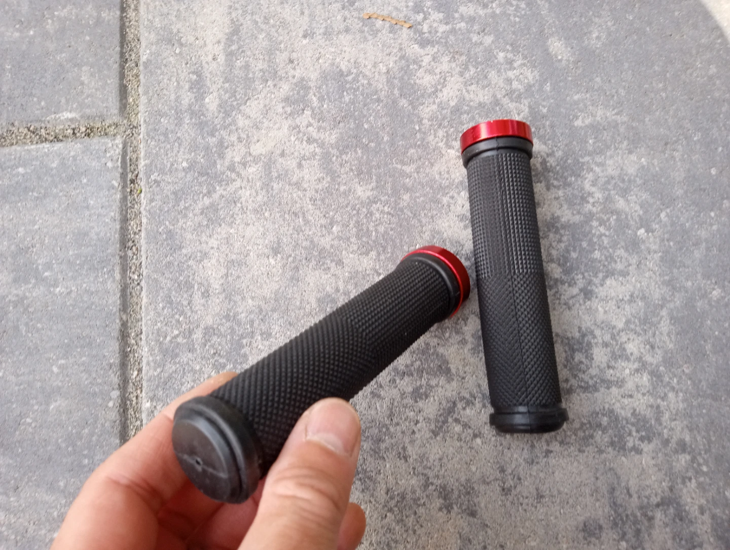Bike Handlebar Grips with Red Caps - photo 3