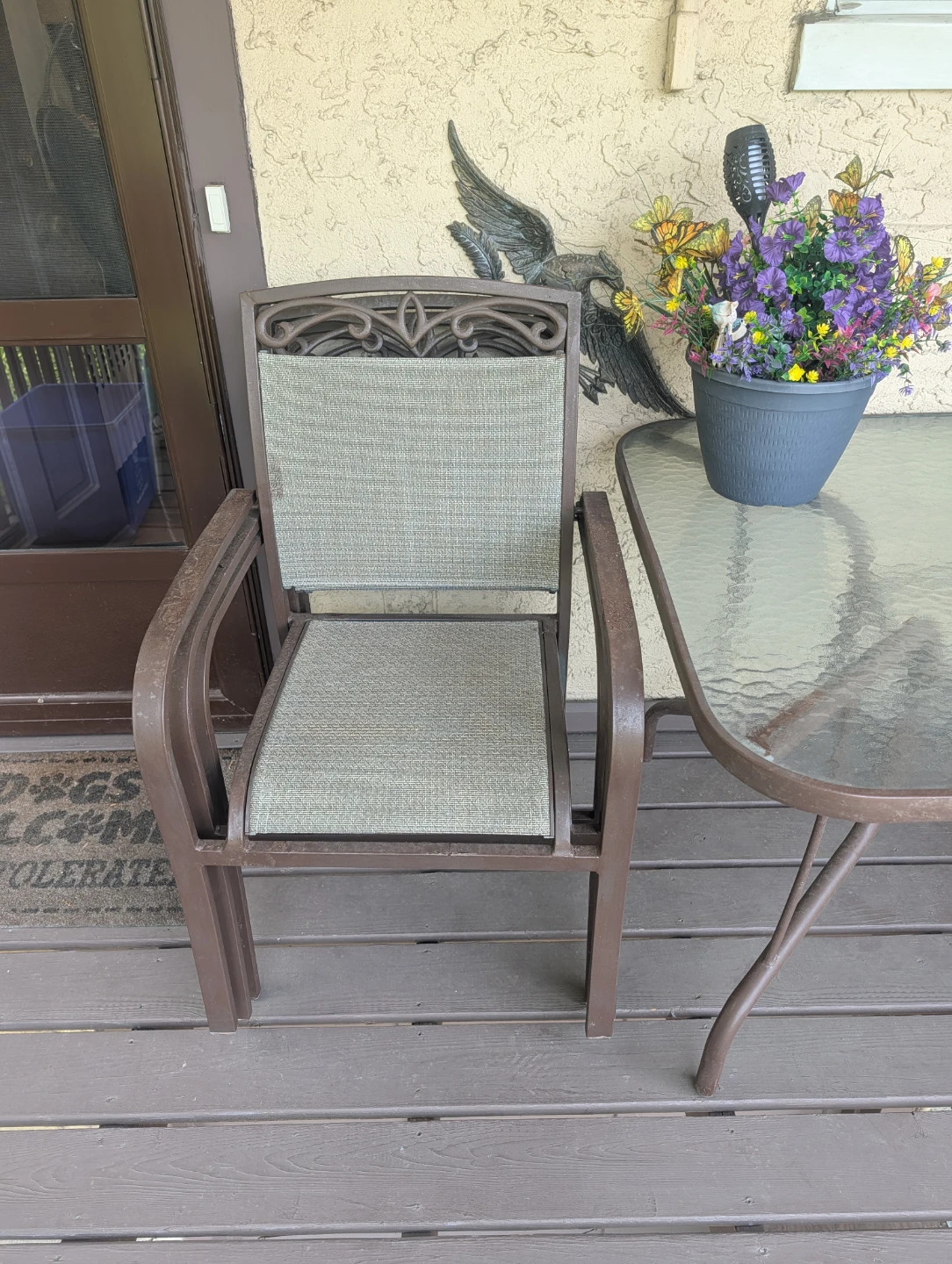 Glass Top Patio Table and Chair Set - photo 3