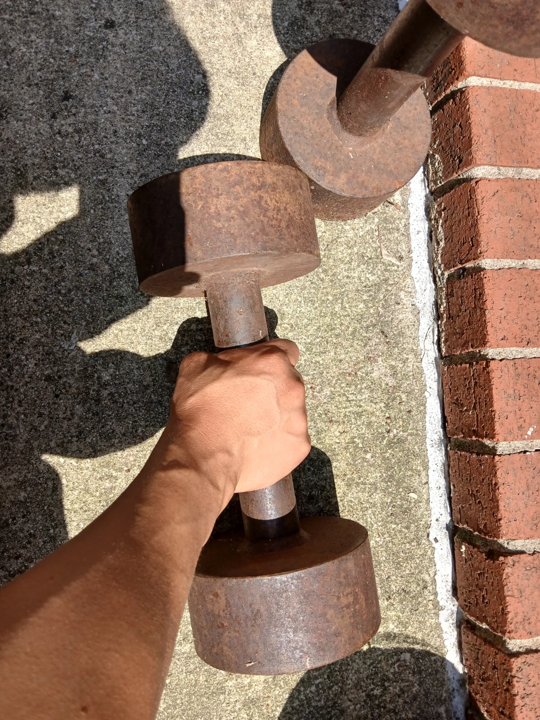 Vintage Cast Iron Dumbbells 40 Lbs - photo 2