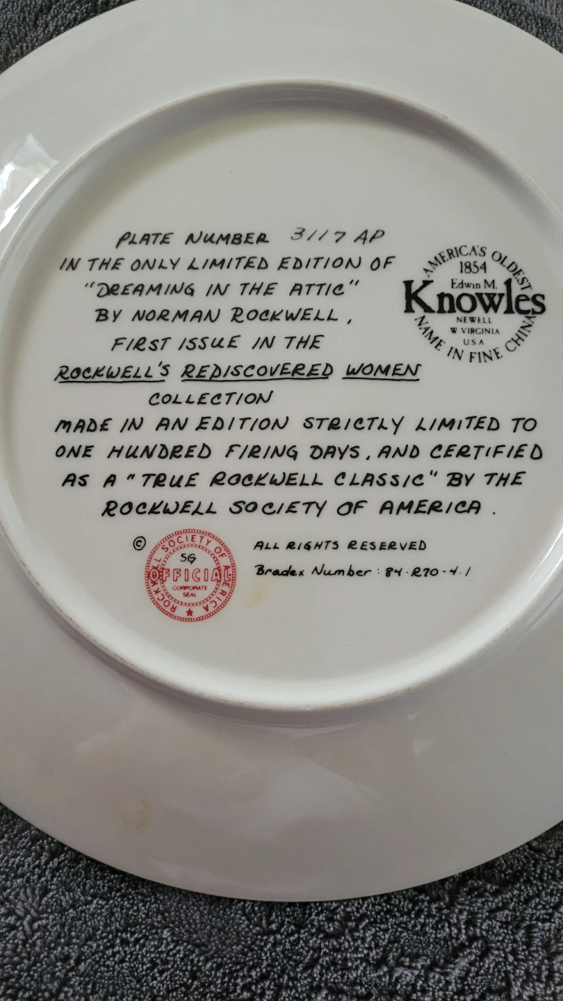 4 NORMAN ROCKWELL LIMITED EDITION COLLECTOR PLATES - photo 2