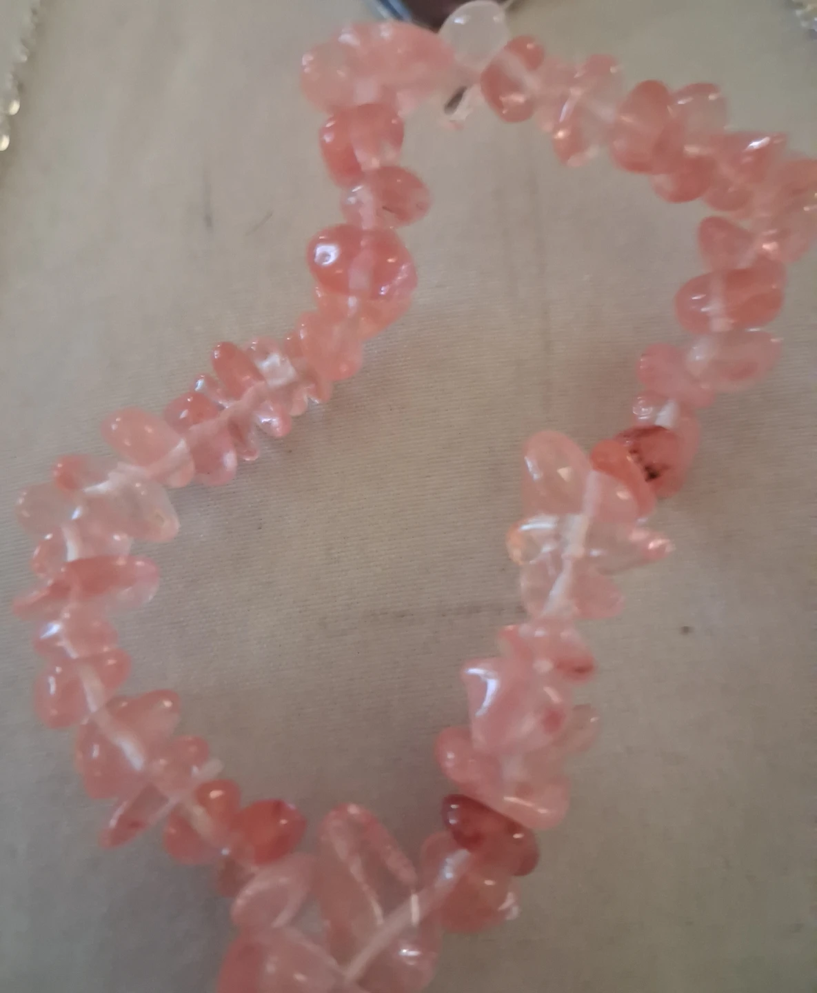 Heart Pendant Necklace with Pink Stone Bracelet - photo 4
