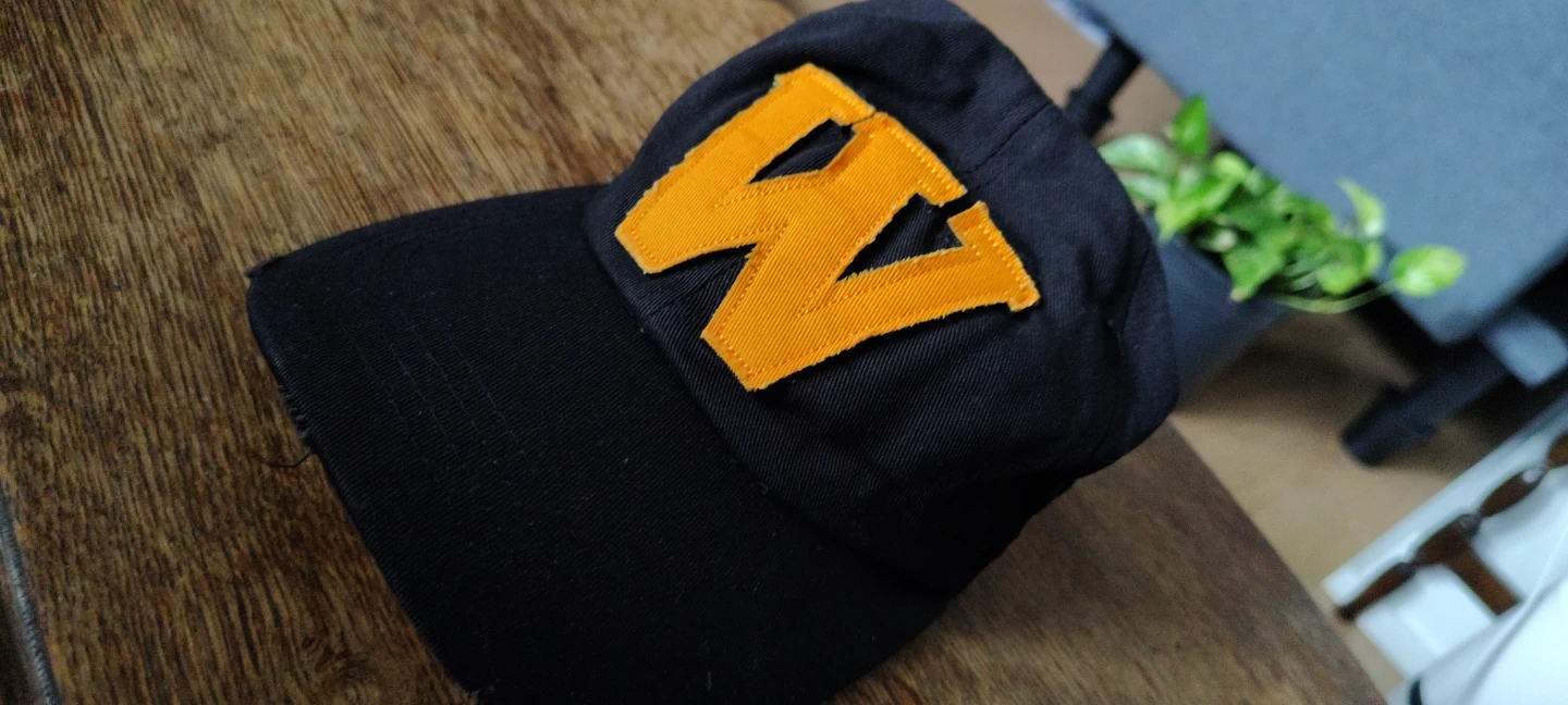 Black baseball cap with orange "W" logo - photo 2